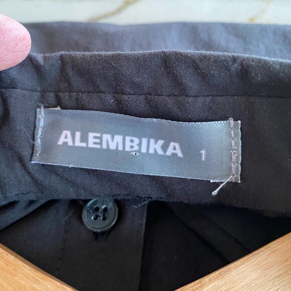 Alembika black long A-line shirt tunic sz 1 long lagenlook - Picture 2 of 8